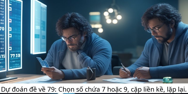 Dự đoán đề về 79: Chọn số chứa 7 hoặc 9, cặp liền kề, lặp lại.